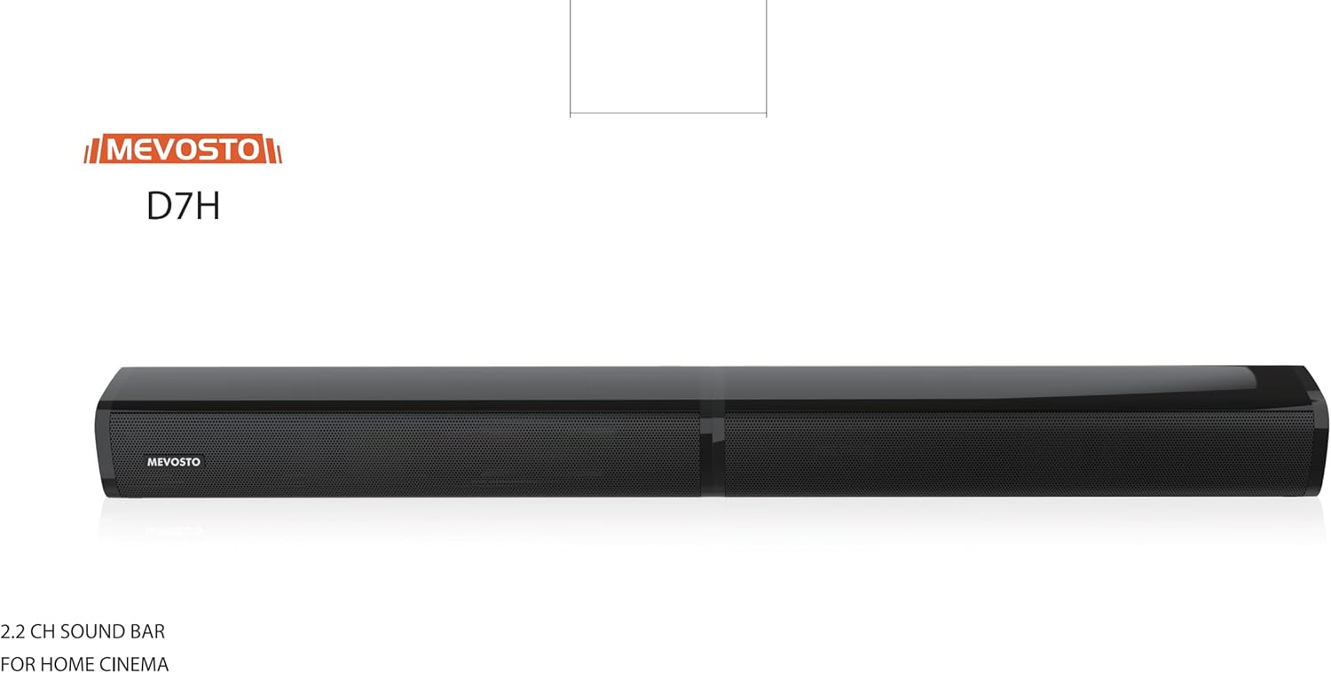 MEVOSTO Soundbar for TV Devices 2.2 Channel Removable 2-in-1 Soundbar with Integrated Dual Subwoofer Treble & Bass Adjustable ARC/Optical/AUX/BT 5.0 Home Cinema Sound System Wall Mounting 80 cm