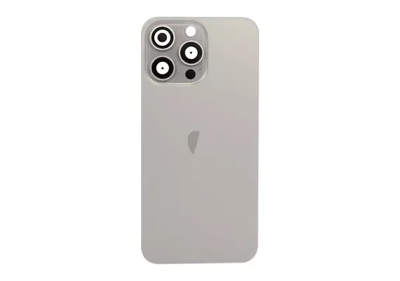 Brown Rear Cover Glass with Camera Lens Glass and Magsafe Magnet for iPhone 15 Pro-Natural Titanium