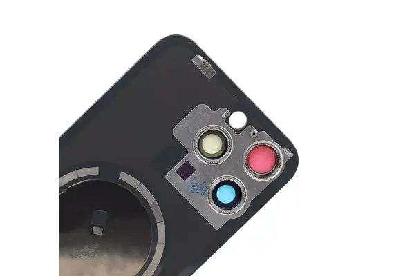Brown Rear Cover Glass with Camera Lens Glass and Magsafe Magnet for iPhone 15 Pro-Natural Titanium