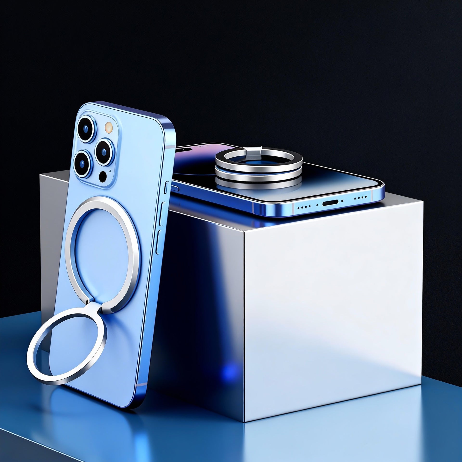 MagSafe Zinc Alloy Magnetic Ring Holder – Ultra-Slim Foldable Phone Grip & Desktop Stand