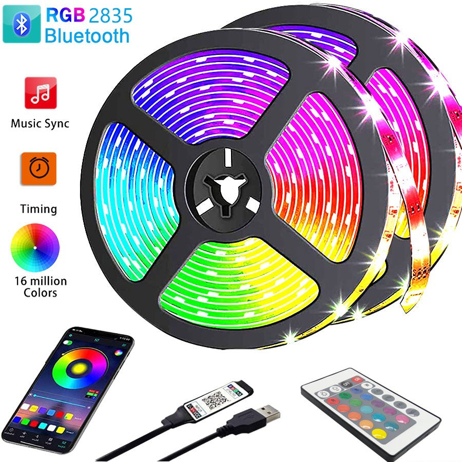 10M 5V USB RGB LED Strip Light Kit – 2835 Flexible Ambient Lighting, 60 LEDs/m with 3-Button Controller