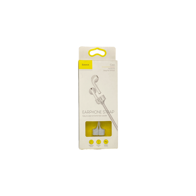 Baseus Magnetic Earphone Holder & Neck Strap For Apple AirPods White 6953156256217