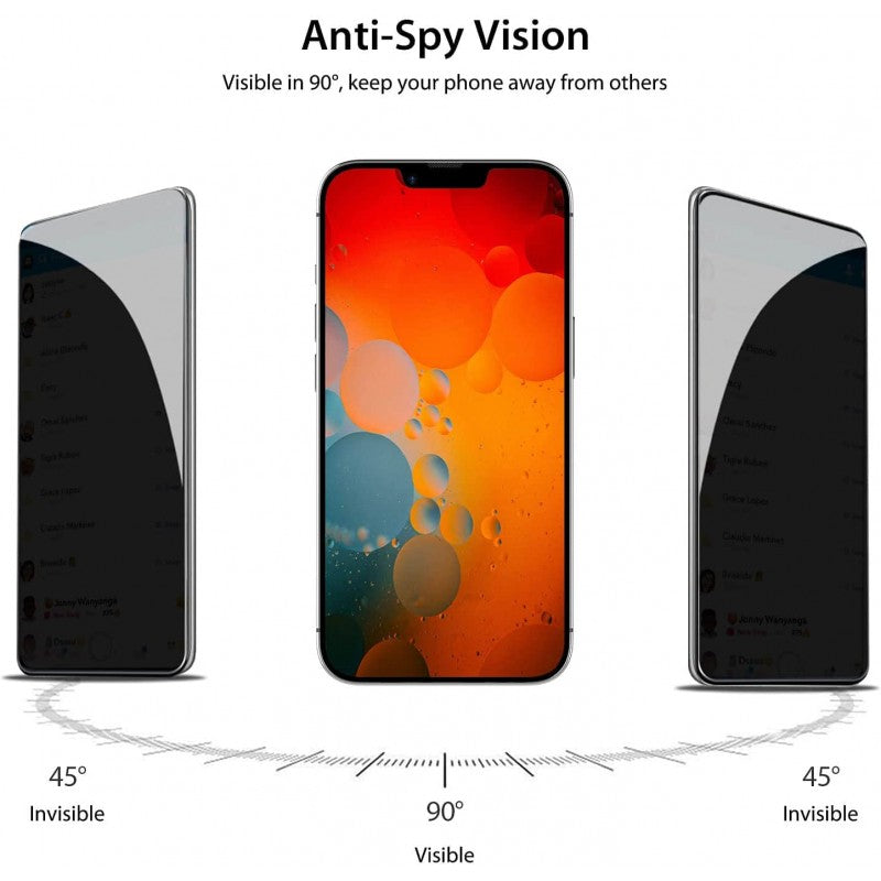 Privacy Glass Screen Guard Protector Full Coverage Tempered Glass