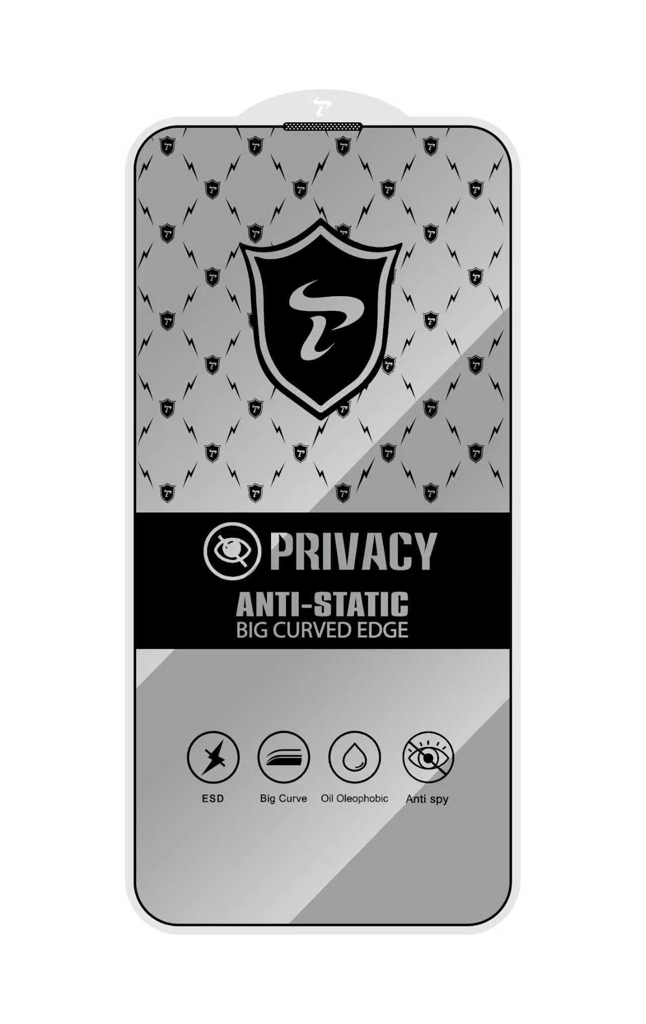 Apple iPhone 16 Plus Privacy Screen Protector – Edge-to-Edge Glass with Ear Speaker Mesh