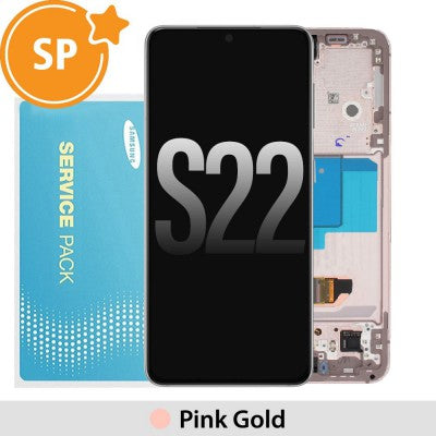 TecGuru_Samsung Galaxy S22 5G S901B OLED Screen Replacement with Frame GH82-27520F/27521F (Service Pack)-Black