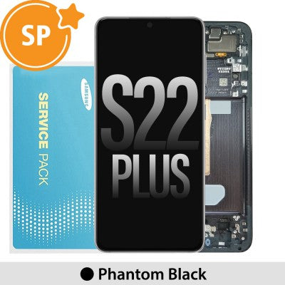 Tecguru_Samsung Galaxy S22 Plus 5G S906B OLED Screen Replacement Digitizer GH82-27500A/27501A (Service Pack)-Phantom Black