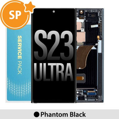 Tecguru_Samsung Galaxy S23 Ultra 5G S918B OLED Screen Replacement Digitizer GH82-30465A (Service Pack)-Phantom Black