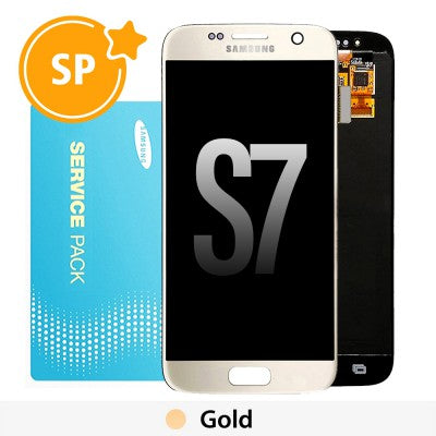 Tecguru-Samsung Galaxy S7 G930F OLED Screen Replacement Digitizer GH97-18523A/18757A/18761A (Service Pack)-Black