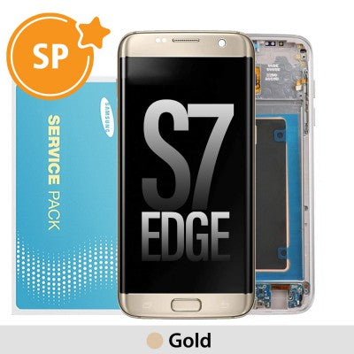 Tecguru-Samsung Galaxy S7 Edge G935F OLED Screen Replacement Digitizer GH97-18533A (Service Pack)-Black