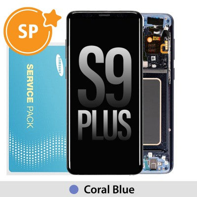tecguru_Samsung Galaxy S9 Plus G965F LCD Screen Replacement Digitizer GH97-21691D (Service Pack)-Coral Blue