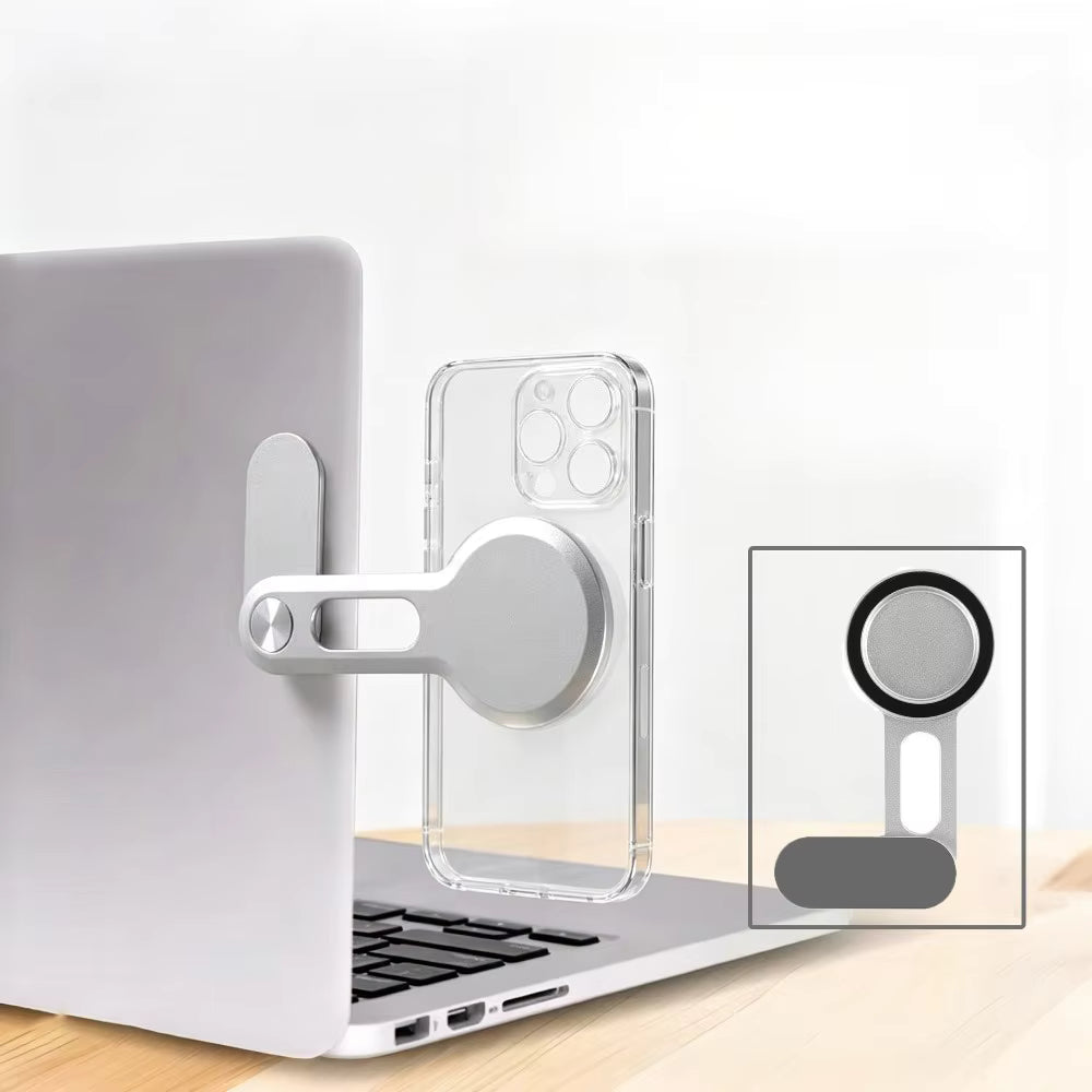 MagSafe Magnetic Laptop Side Phone Holder – Foldable Aluminium Screen Extension Stand