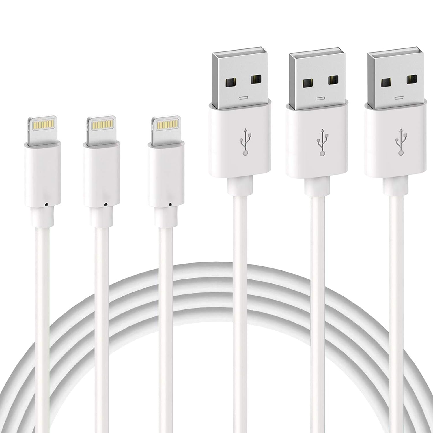 USB to Lightning Cable 2m (TPE) – Pack of 10, Durable & Fast Charging