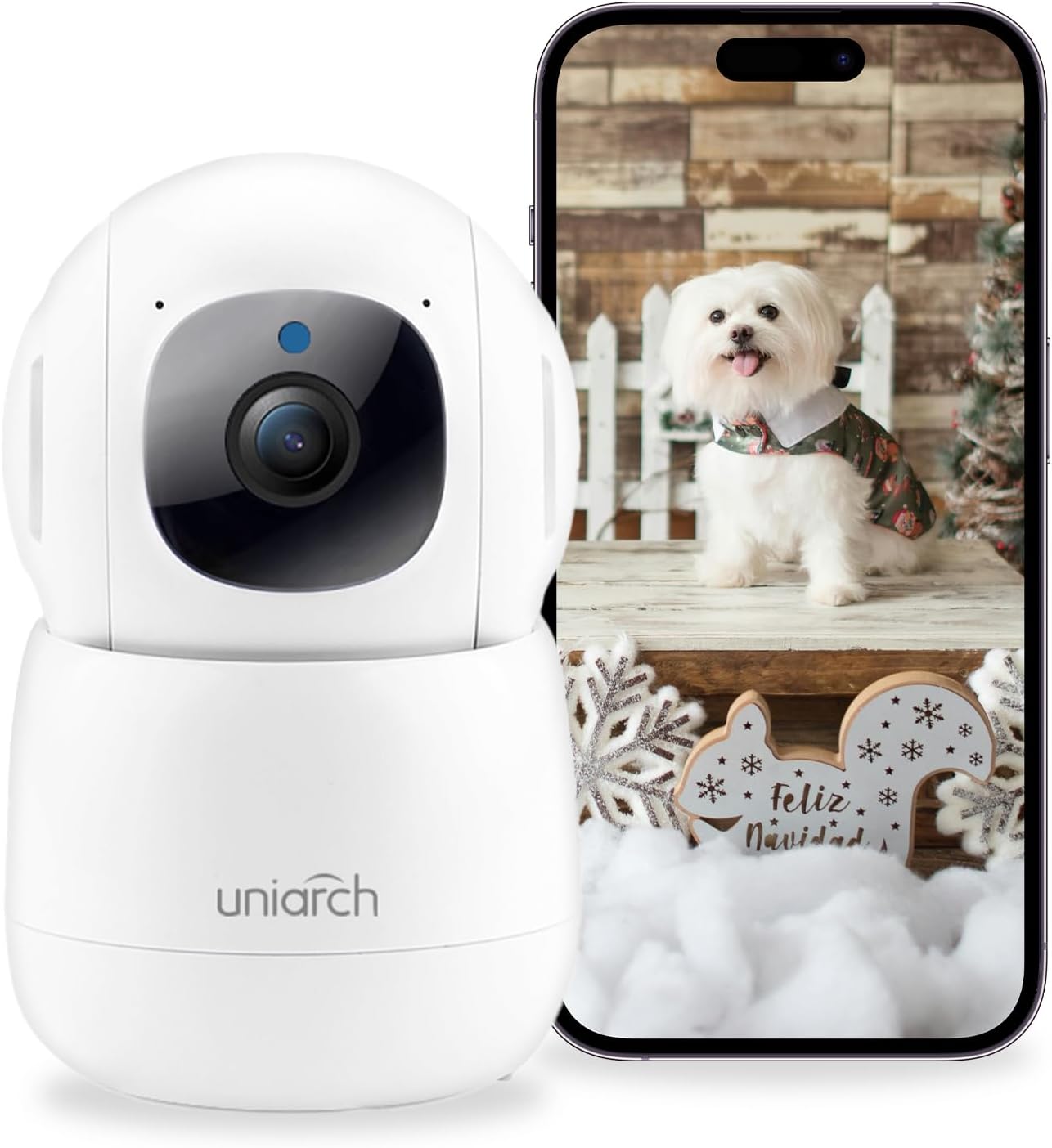 uniarch Indoor Security Camera Pan/Tilt 1080P, Uho-S1, 360 Degree Home Camera with App, Night Vision, Smart Motion Detection Auto Tracking, 2-Way Audio, Pet Camera