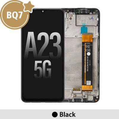 Tecguru-Samsung Galaxy A23 5G A236B BQ7 LCD Screen Replacement Digitizer with Frame-Black (As the same as service pack, but not from official Samsung)