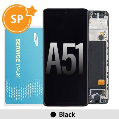 Tecguru-Samsung Galaxy A51 A515F OLED Screen Replacement Digitizer GH82-21680A/21669A/22084A/22083A (Service Pack)-Black
