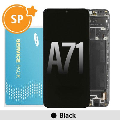 Tecguru-Samsung Galaxy A71 A715F OLED Screen Replacement Digitizer GH82-22152A/22248A (Service Pack)-Black