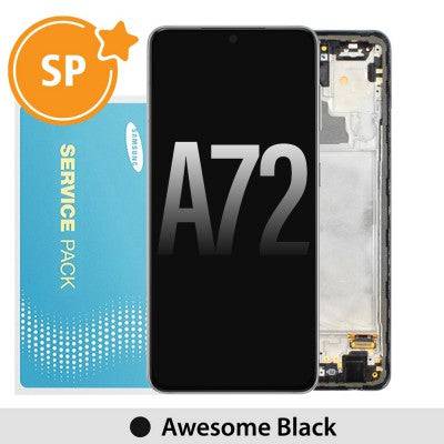Tecguru-Samsung Galaxy A72 A725 / A726 OLED Screen Replacement Digitizer GH82-25541A/25542A (Service Pack)-Awesome Black