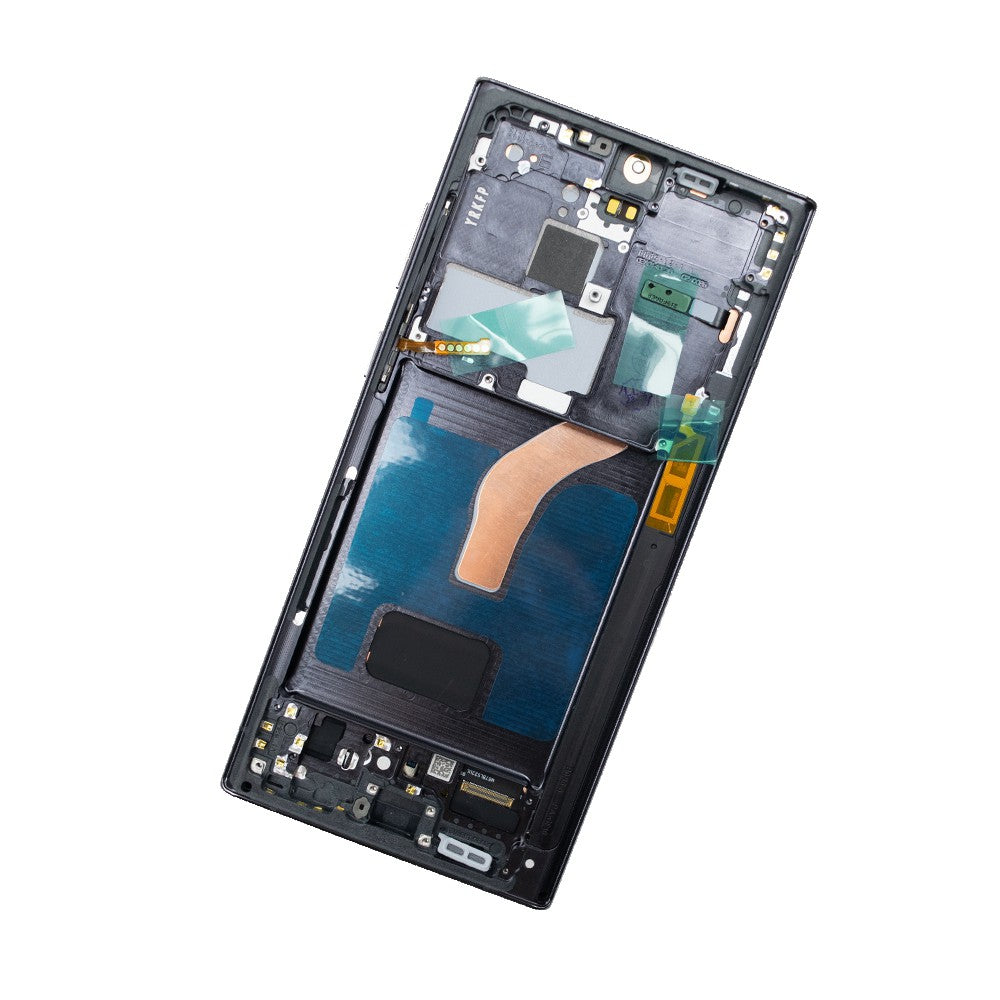 Samsung Galaxy S22 Ultra 5G G908B Red OLED Screen Replacement Digitizer with Frame-Phantom Black