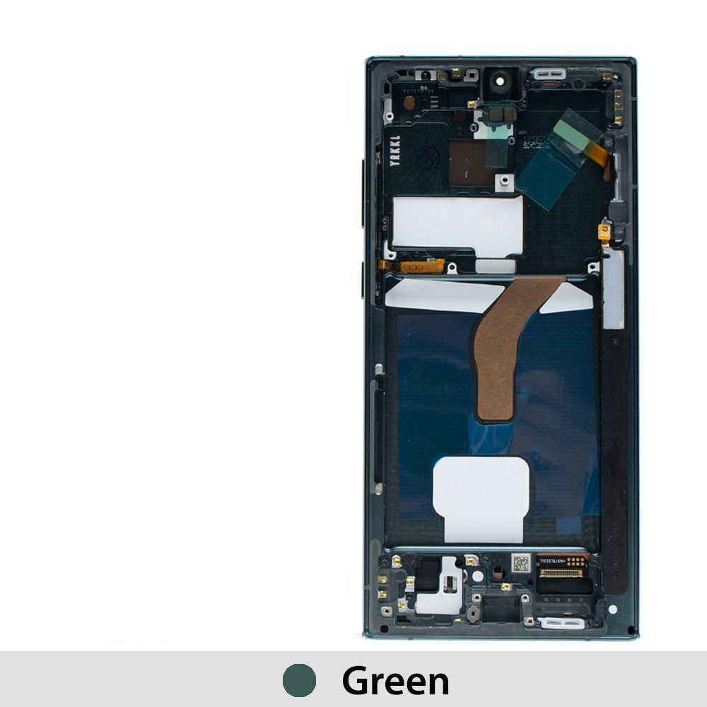 Samsung Galaxy S22 Ultra 5G G908B Red OLED Screen Replacement Digitizer with Frame-Green