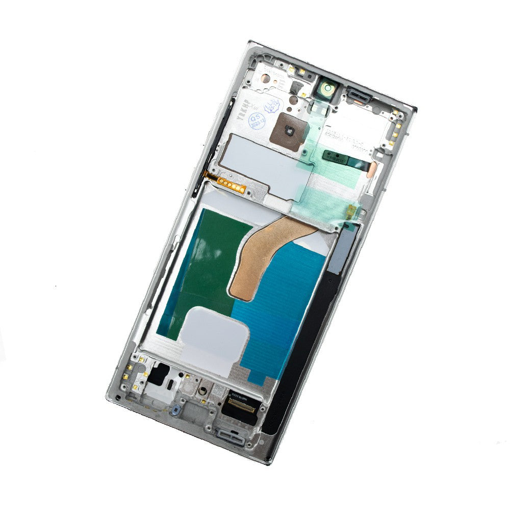 Samsung Galaxy S22 Ultra 5G G908B Red OLED Screen Replacement Digitizer with Frame-White (improved edition, no black screen, Do not need recall)