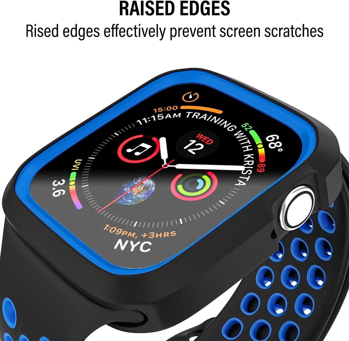 Apple Watch Bumper Protective Case Black-Blue – 44mm