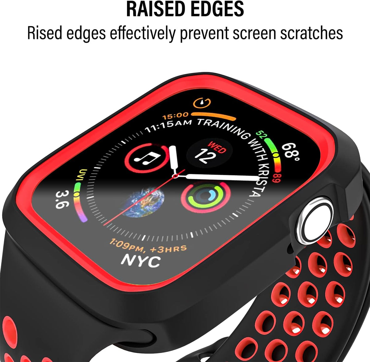 Apple Watch Bumper Protective Case Black-Red – 44mm