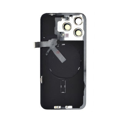Brown Rear Cover Glass with Camera Lens Glass and Wireless Flex for iPhone 15 Pro Max-Natural Titanium
