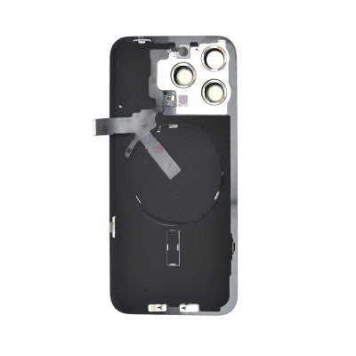 Brown Rear Cover Glass with Camera Lens Glass and Wireless Flex for iPhone 15 Pro-Natural Titanium