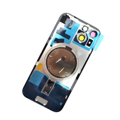 Brown Rear Cover Glass with Camera Lens Glass and Magsafe Magnet for iPhone 15-Green