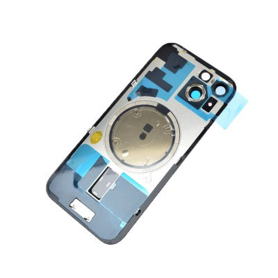 Brown Rear Cover Glass with Camera Lens Glass and Magsafe Magnet for iPhone 15-Pink