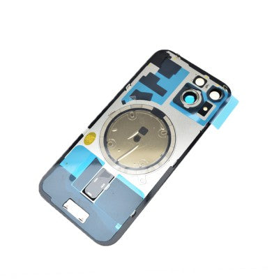 Brown Rear Cover Glass with Camera Lens Glass and Magsafe Magnet for iPhone 15-Yellow
