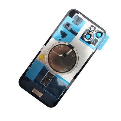 Brown Rear Cover Glass with Camera Lens Glass and Magsafe Magnet for iPhone 15 Plus-Black