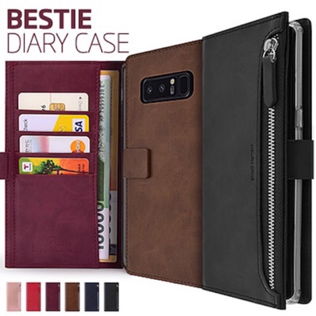Bestie Zipper Diary Wallet Case Cover case for iPhone 6 iPhone 7 plus / 8 Plus