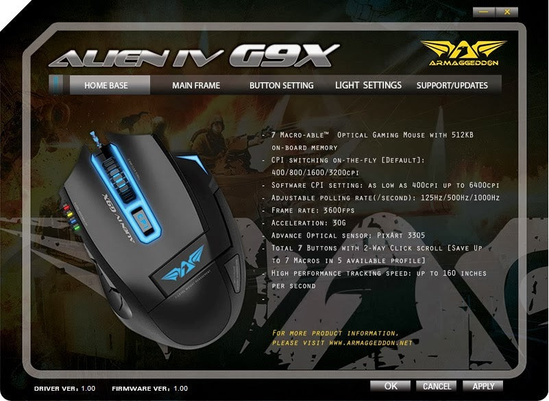 Armaggeddon Alien IV G9X Gaming Mouse Space Grey: Ultimate Performance for Gamers