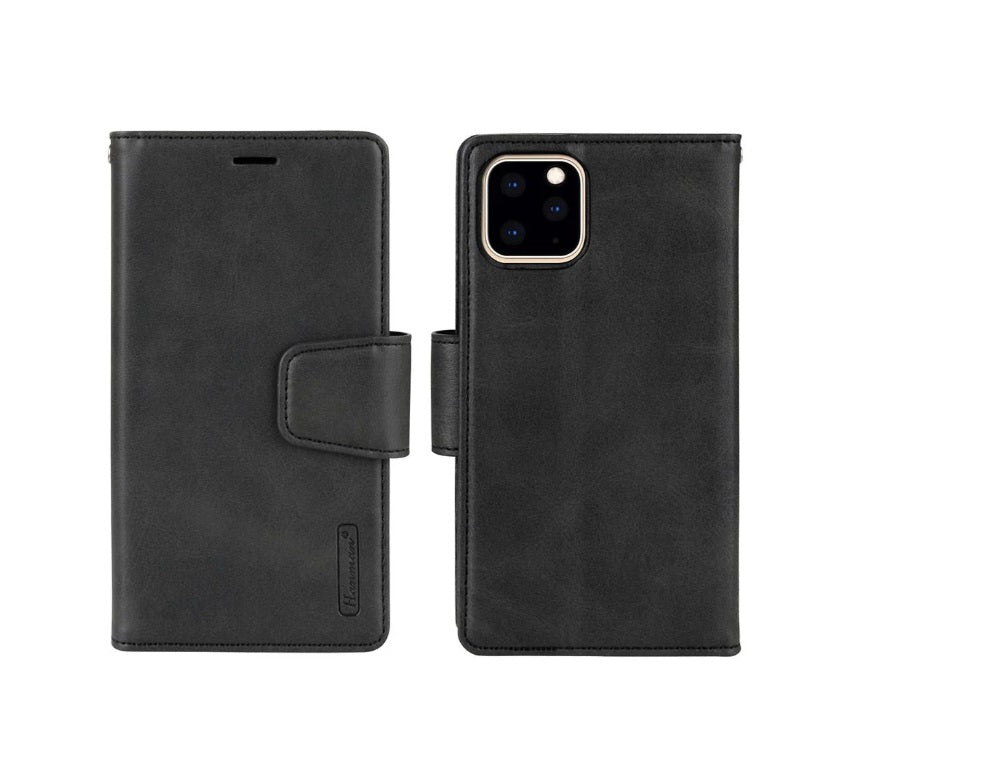 iPhone / Samsung Luxury Hanman Leather 2-in-1 Wallet Flip Case With Magnet Back