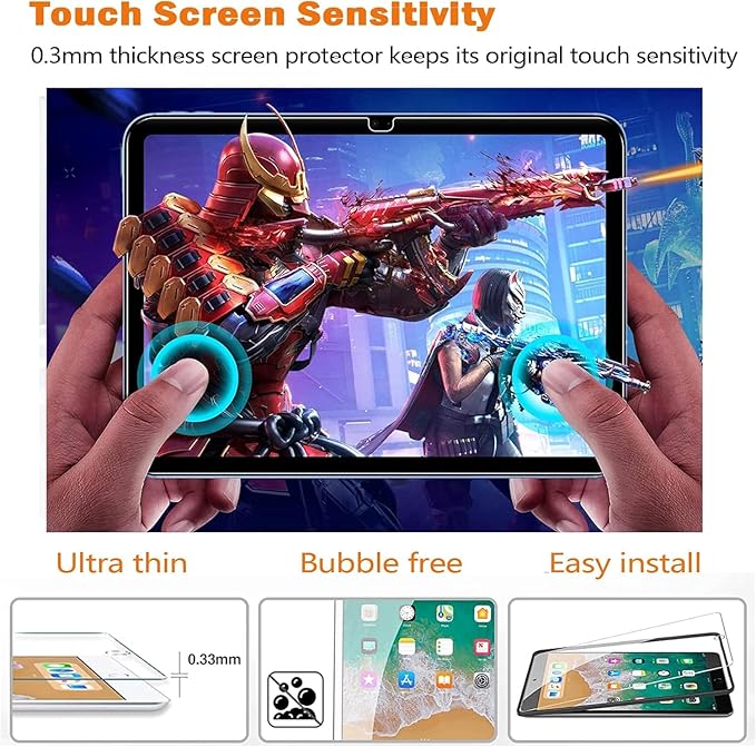 Screen Protector Glass For iPad 6th / 5th Generation 9.7 Inch, Tempered Glass Film Guard for iPad 9.7 2018/2017, iPad Pro 9.7 2016, iPad Air 2 2014 / iPad Air 2013 Anti- Scratch Clear - 5