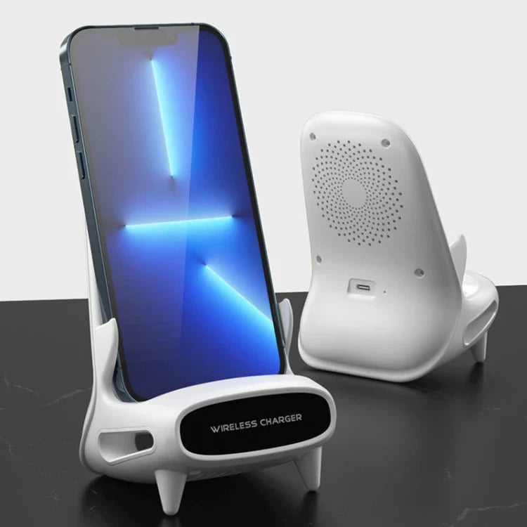 15W Desktop Vertical Loudspeaker Wireless Charging Stand for 4.5-11 Inch Mobile Phone Tablet Wireless Charger