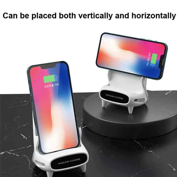 15W Desktop Vertical Loudspeaker Wireless Charging Stand for 4.5-11 Inch Mobile Phone Tablet Wireless Charger
