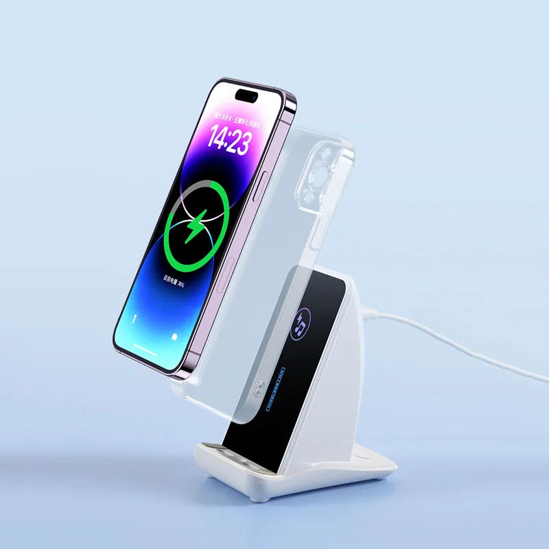 3 in 1 Wireless Charger Magnetic Foldable Charging Wireless Charger Led Lamp Wireless Charger Clock - M128