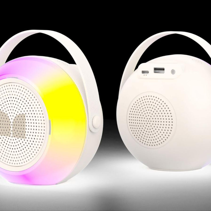 Monster Mini M8 Karaoke Machine for Kids Adults, Portable Bluetooth Speakers with 2 Wireless Microphones and Lights