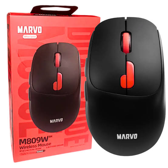 Marvo M809W Dual Mode Wireless Mouse – Bluetooth 5.2 & 2.4GHz Rechargeable | 6 Buttons | 1600 DPI