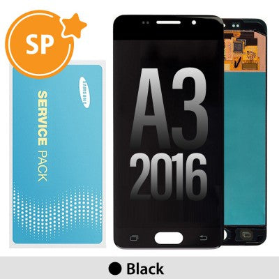 Tecguru-Samsung Galaxy A3 (2016) A310F OLED Screen Replacement Digitizer GH97-18249B (Service Pack)-Black
