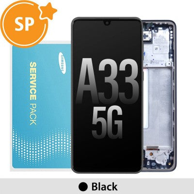 Tecguru-Samsung Galaxy A33 5G A336B OLED Screen Replacement Digitizer GH82-28143A/28144A (Service Pack)-Black