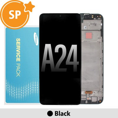 Tecguru-Samsung Galaxy A24 A245F OLED Screen Replacement Digitizer GH82-31240A/GH82-31241A (Service Pack)-Black