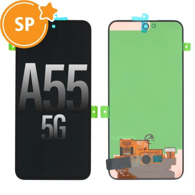 Tecguru-Samsung Galaxy A55 5G A556B OLED Screen Replacement Digitizer with Frame GH82-34305C (Service Pack)-Lemon
