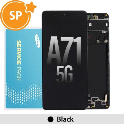 Tecguru-Samsung Galaxy A71 5G A716B Screen Replacement GH82-22804A (Service Pack)-Black