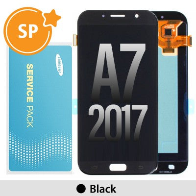 Tecguru-Samsung Galaxy A7 (2017) A720F OLED Screen Replacement Digitizer GH97-19723A (Service Pack)-Black