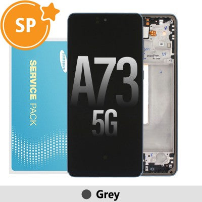 Samsung Galaxy A73 5G A736B OLED Screen Replacement Digitizer with Frame GH82-28686A (Service Pack)-Grey