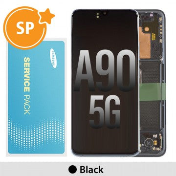 Tecguru-Samsung Galaxy A90 5G A908 OLED Screen Replacement GH82-21606A/GH82-21092A/21530A (Service Pack)-Black