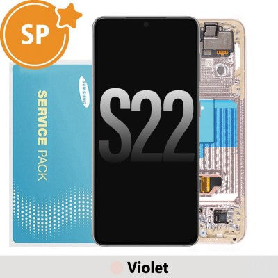 TecGuru_Samsung Galaxy S22 5G S901B OLED Screen Replacement with Frame GH82-27520F/27521F (Service Pack)-Black